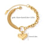Gold-Plated Anti Tarnish Heart Themed Charm Bracelet - Image 8