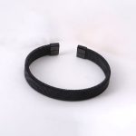 Black Silver Plated Stainless Steel Anti Tarnish Mesh Statement Cuff Bracelet For Men - Image 9