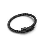 Black Silver Plated Stainless Steel Anti Tarnish Rope Design Cuff Bracelet For Men - Image 4