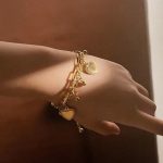 Gold Plated Stainless Steel Anti Tarnish Heart themed Wraparound Bracelet For Women - Image 8