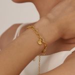 Gold Plated Stainless Steel Anti Tarnish Star themed Wraparound Bracelet For Women - Image 6