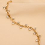 Gold Plated Stainless Steel Anti Tarnish Crystal Accents Dainty Wraparound Bracelet - Image 7
