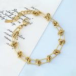 Gold Plated Stainless Steel Anti Tarnish Knotted Chain Wraparound Bracelet For Women - Image 7