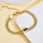 Gold Plated Stainless Steel Anti Tarnish Evil Eye themed Wraparound Bracelet For Women - Image 2