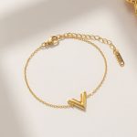 Gold Plated Stainless Steel Anti Tarnish V-Shaped Wraparound Bracelet For Women - Image 3