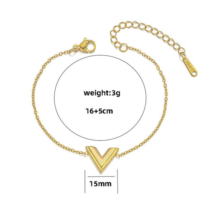 Gold Plated Stainless Steel Anti Tarnish V-Shaped Wraparound Bracelet For Women - Image 7