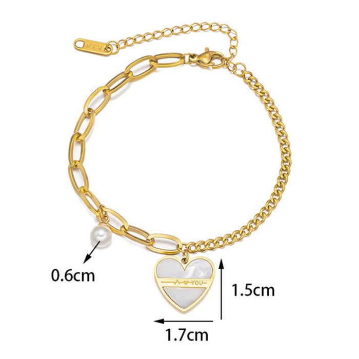 Gold Plated Stainless Steel Anti Tarnish Heart themed Wraparound Bracelet For Women - Image 5