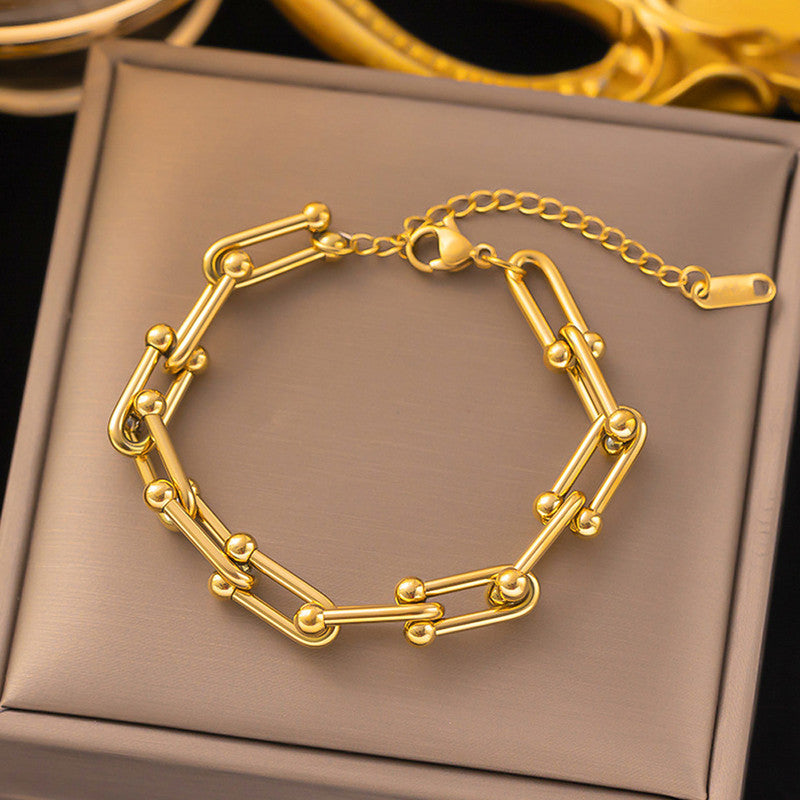 Gold Plated Stainless Steel Anti Tarnish Rope Design Wraparound Bracelet For Women - Image 1