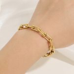 Gold Plated Stainless Steel Anti Tarnish Rope Design Wraparound Bracelet For Women - Image 2