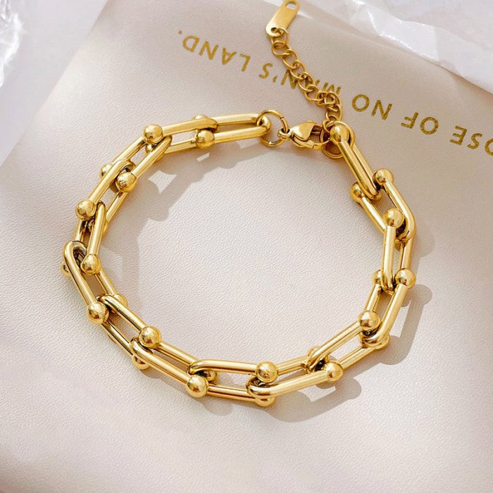 Gold Plated Stainless Steel Anti Tarnish Rope Design Wraparound Bracelet For Women - Image 4