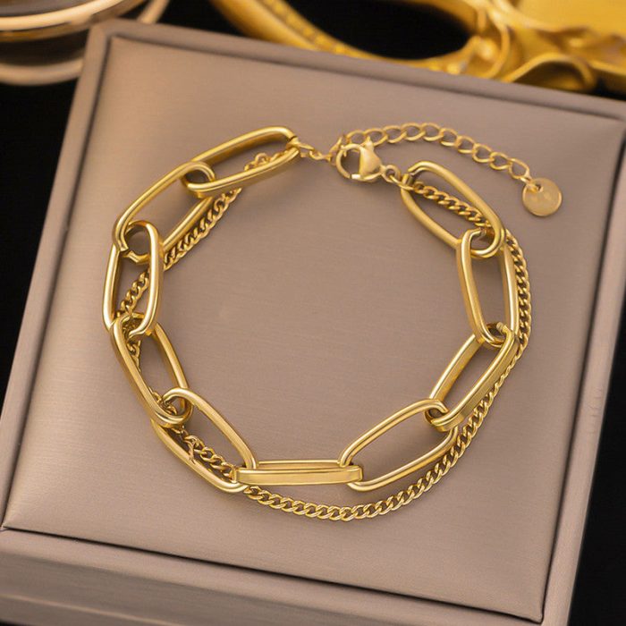 Gold Plated Stainless Steel Anti Tarnish Rope Design Wraparound Bracelet For Women - Image 4