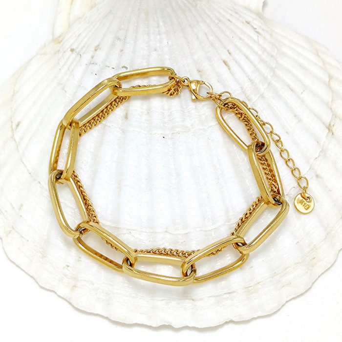 Gold Plated Stainless Steel Anti Tarnish Rope Design Wraparound Bracelet For Women - Image 8
