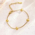 Gold Plated Stainless Steel Anti Tarnish Heart themed Wraparound Bracelet For Women - Image 4