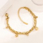 Gold Plated Anti Tarnish Stainless Steel Cube themed Wraparound Bracelet - Image 5