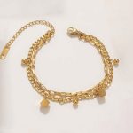 Gold Plated Anti Tarnish Stainless Steel Cube themed Wraparound Bracelet - Image 7