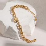 Gold Plated Anti Tarnish Stainless Steel Heart themed Wraparound Bracelet - Image 3