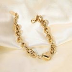 Gold Plated Anti Tarnish Stainless Steel Heart themed Wraparound Bracelet - Image 8