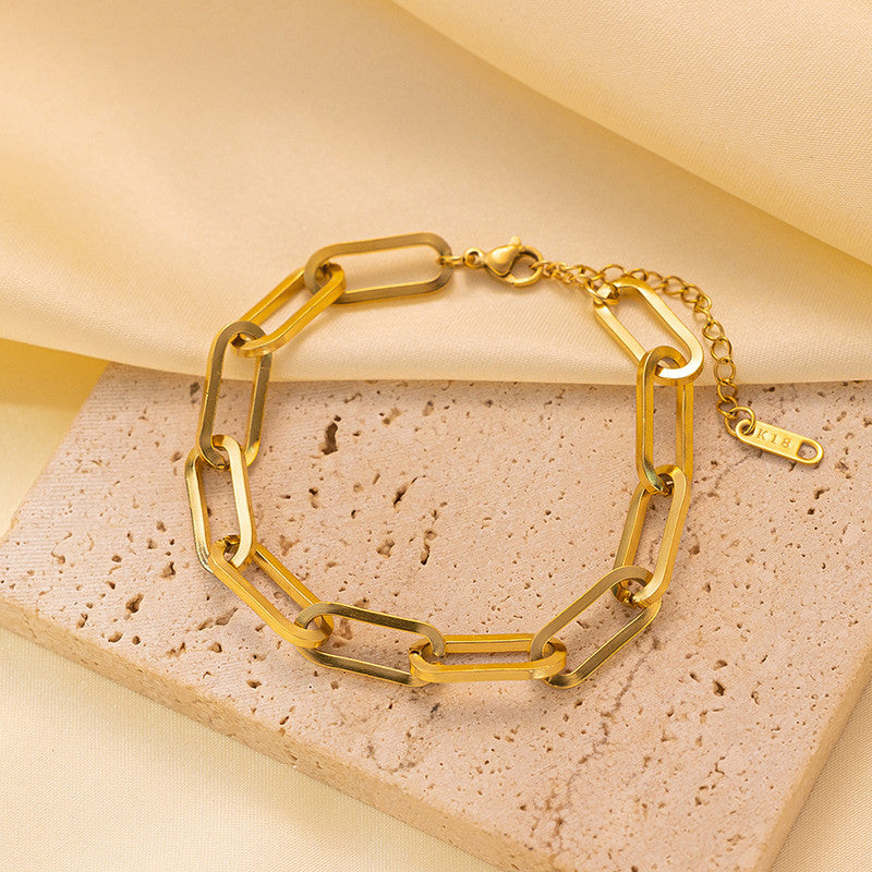 Gold Plated Anti Tarnish Stainless Steel Rope Style Wraparound Bracelet - Image 1