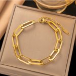 Gold Plated Anti Tarnish Stainless Steel Rope Style Wraparound Bracelet - Image 4
