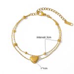 Gold Plated Anti Tarnish Stainless Steel Heart Themed Wraparound Bracelet - Image 5