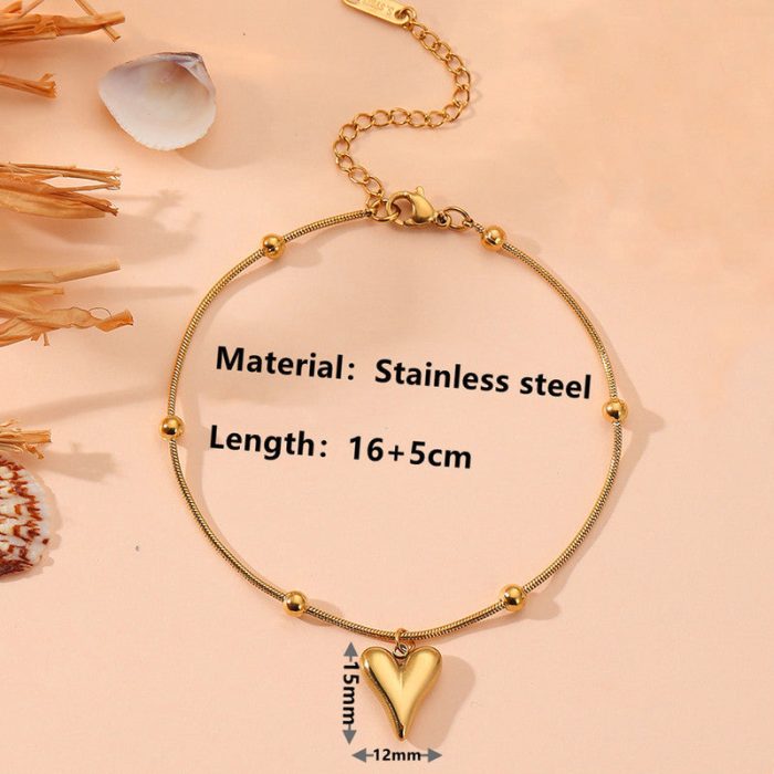 Gold Plated Anti Tarnish Stainless Steel Heart Themed Wraparound Bracelet - Image 5