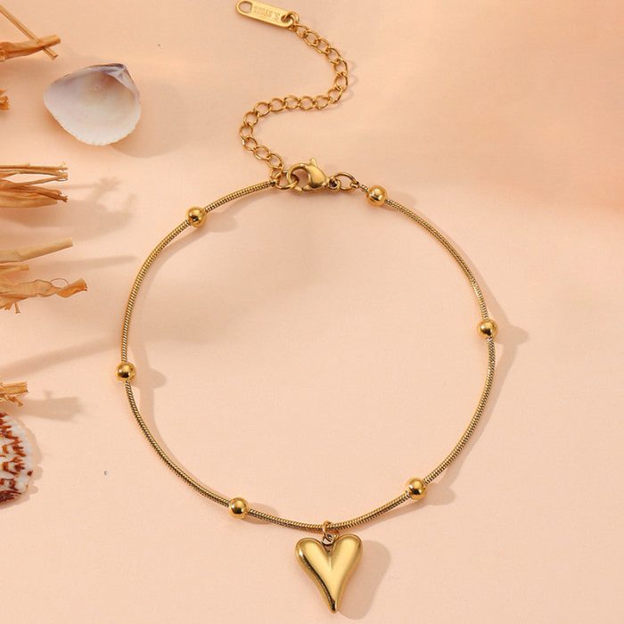 Gold Plated Anti Tarnish Stainless Steel Heart Themed Wraparound Bracelet - Image 7