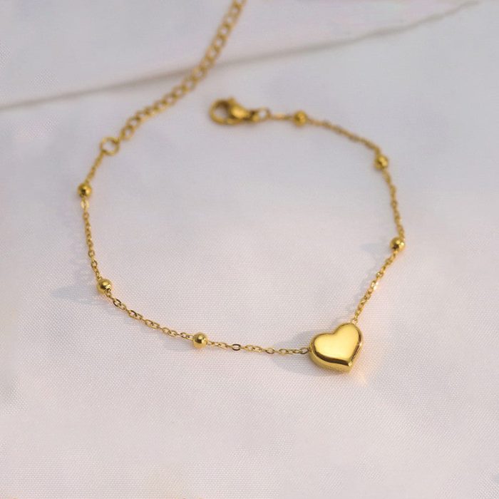 Gold Plated Anti Tarnish Stainless Steel Heart Themed Wraparound Bracelet - Image 3
