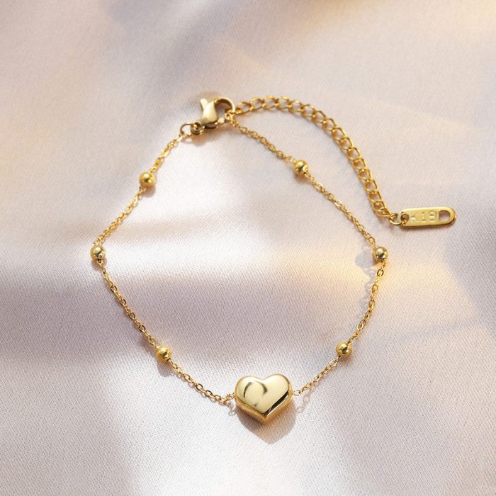 Gold Plated Anti Tarnish Stainless Steel Heart Themed Wraparound Bracelet - Image 8