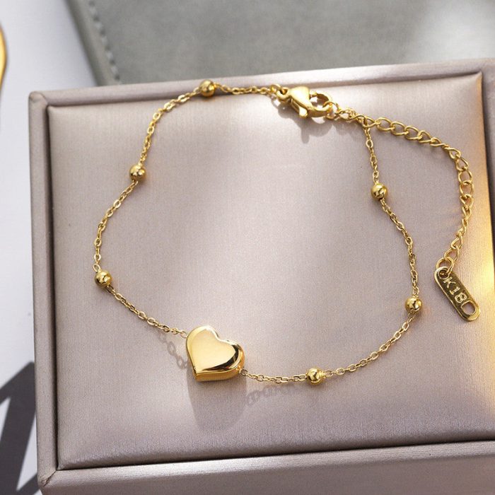 Gold Plated Anti Tarnish Stainless Steel Heart Themed Wraparound Bracelet - Image 9