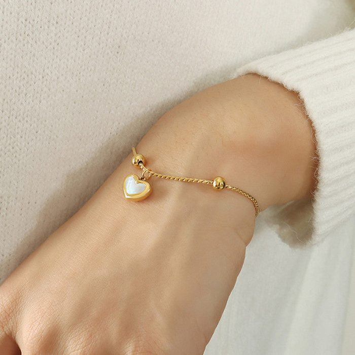 Gold Plated Anti Tarnish Stainless Steel Heart Themed Wraparound Bracelet - Image 2