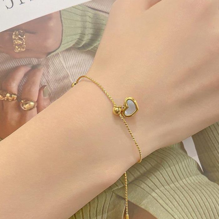Gold Plated Anti Tarnish Stainless Steel Heart Themed Wraparound Bracelet - Image 4
