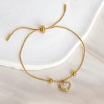Gold Plated Anti Tarnish Stainless Steel Heart Themed Wraparound Bracelet - Image 5