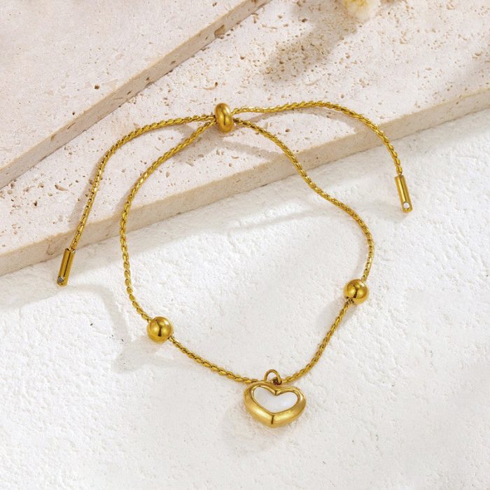 Gold Plated Anti Tarnish Stainless Steel Heart Themed Wraparound Bracelet - Image 8