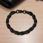 Black Silver Plated Anti Tarnish Rope Themed Wraparound Bracelet (Thick) - Image 3