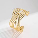 Gold Plated Anti Tarnish Stainless Steel Contemporary Cuff Bracelet - Image 7