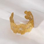 Gold Plated Anti Tarnish Stainless Steel Butterfly Themed Cuff Bracelet - Image 8
