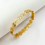 Gold Plated Floral Bangle Style Bracelet - Image 6