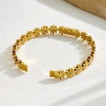 Gold Plated Floral Bangle Style Bracelet - Image 7