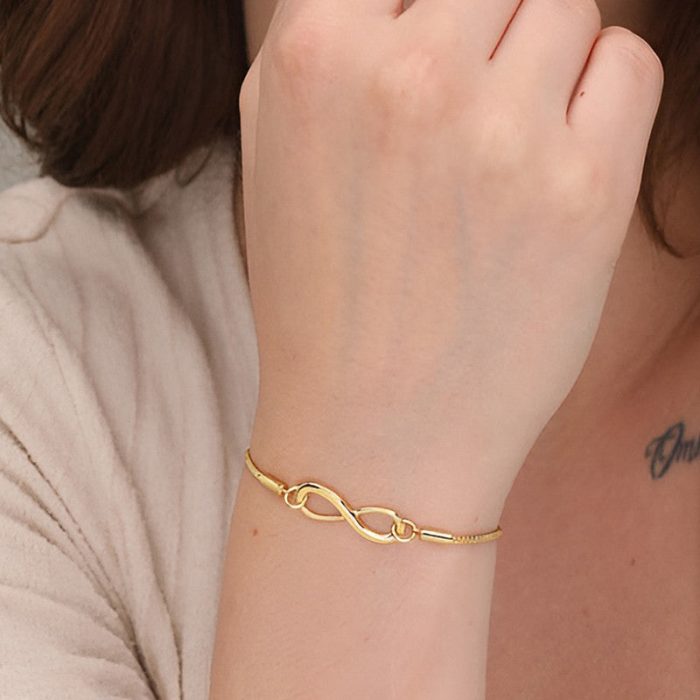 Gold Plated Infinity Themed Wraparound Bracelet - Image 3