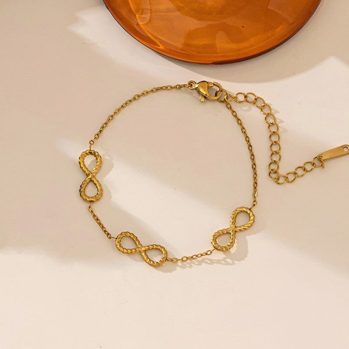 Gold Plated Infinity Themed Wraparound Bracelet - Image 4
