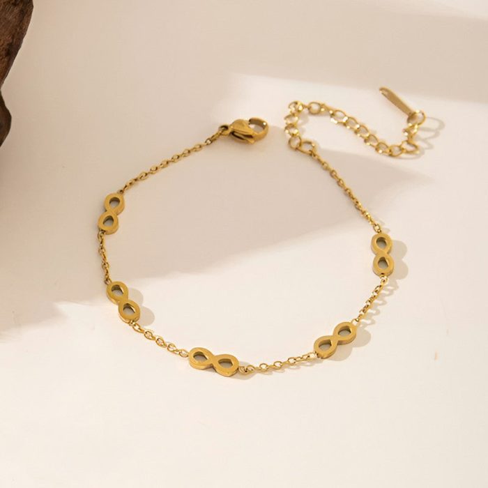 Gold Plated Infinity Themed Wraparound Bracelet - Image 2