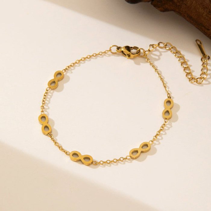 Gold Plated Infinity Themed Wraparound Bracelet - Image 3