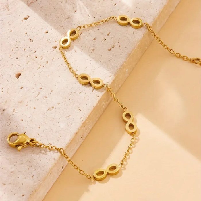 Gold Plated Infinity Themed Wraparound Bracelet - Image 4