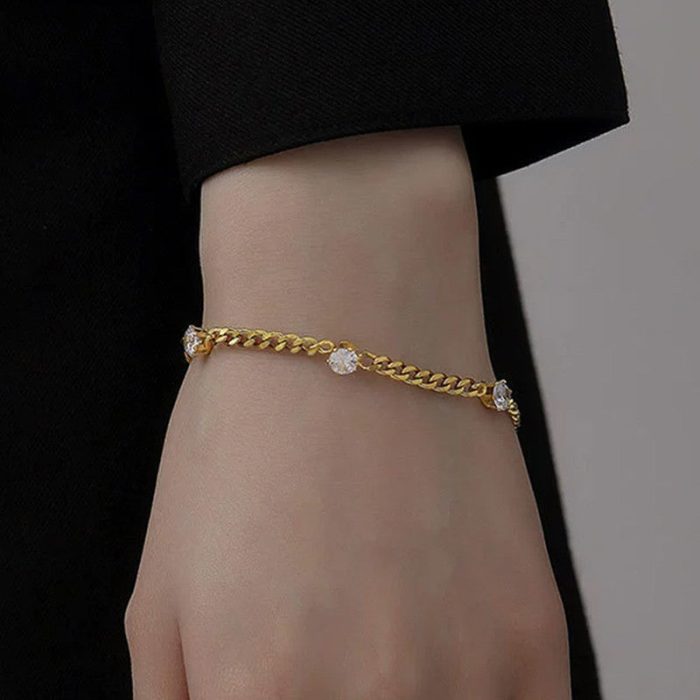 Gold Plated Contemporary Wraparound Bracelet - Image 2