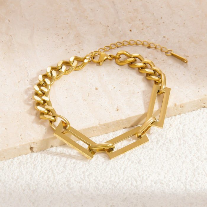 Gold Plated Geometric Wraparound Bracelet - Image 7
