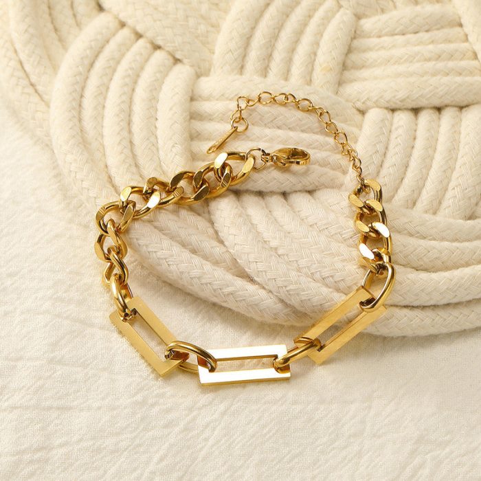 Gold Plated Geometric Wraparound Bracelet - Image 9