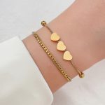 Gold Plated Heart Themed Wraparound Bracelet - Image 4