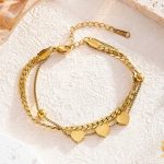 Gold Plated Heart Themed Wraparound Bracelet - Image 6