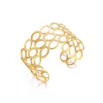 Gold Stainless Steel Contemporary Cuff Bracelet - Image 9