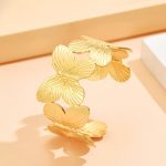 Gold Stainless Steel Butterfly Themed Cuff Bracelet - Image 3